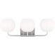 Rory 3 Light 25 inch Brushed Steel Wall Bath Fixture Wall Light