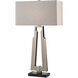 Alvar 32 inch 150 watt Antiqued Nickel and Black Marble Table Lamp Portable Light
