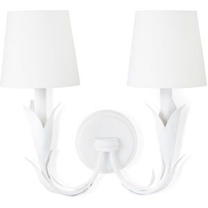Regina Andrew River Reed 2 Light 15.75 inch White Wall Sconce Wall Light, Double 15-1219WT - Open Box