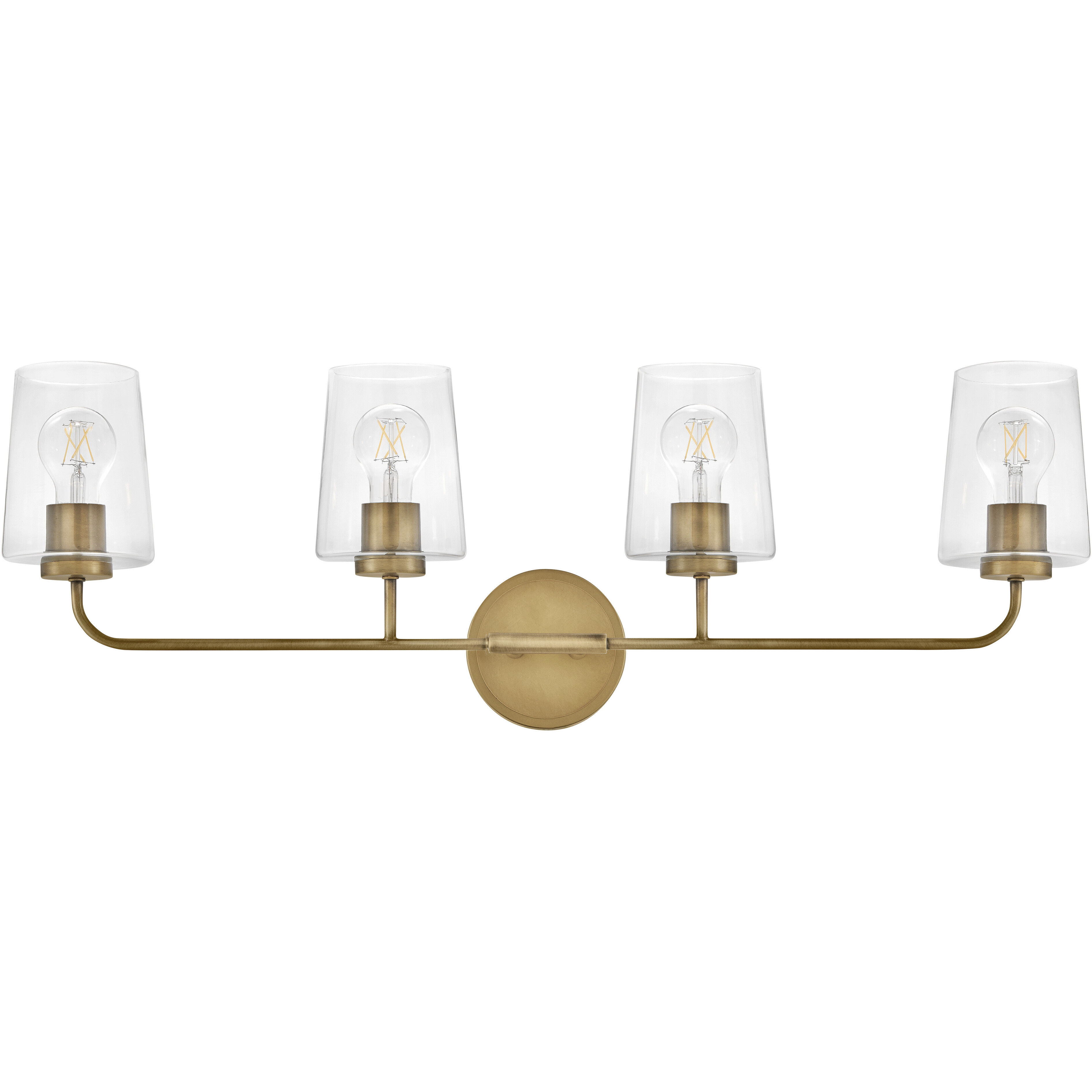 Kline 4 Light 33 inch Heritage Brass Bath Wall Light in Clear