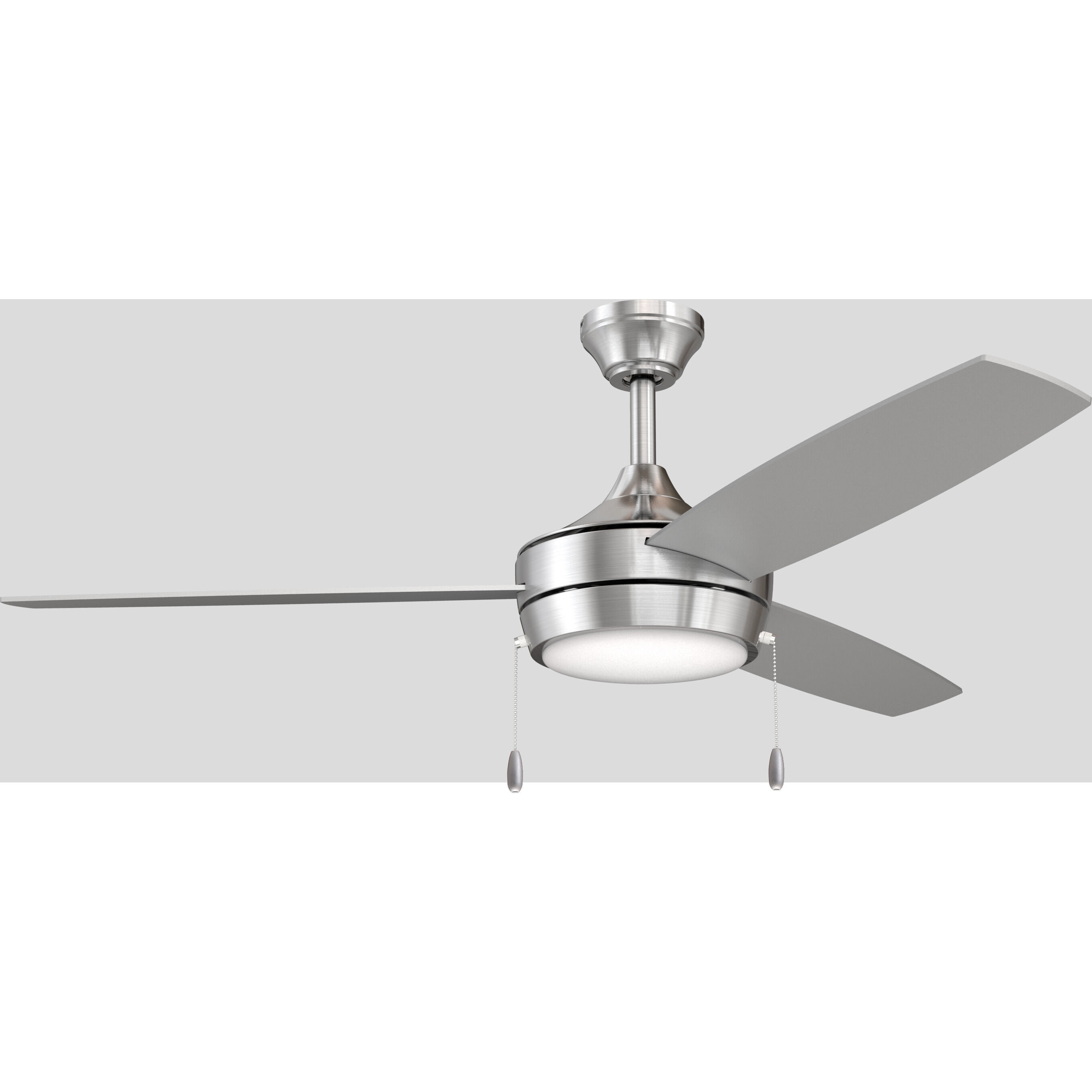 Nolyn 52 inch Brushed Nickel with Silver Blades Ceiling Fans
