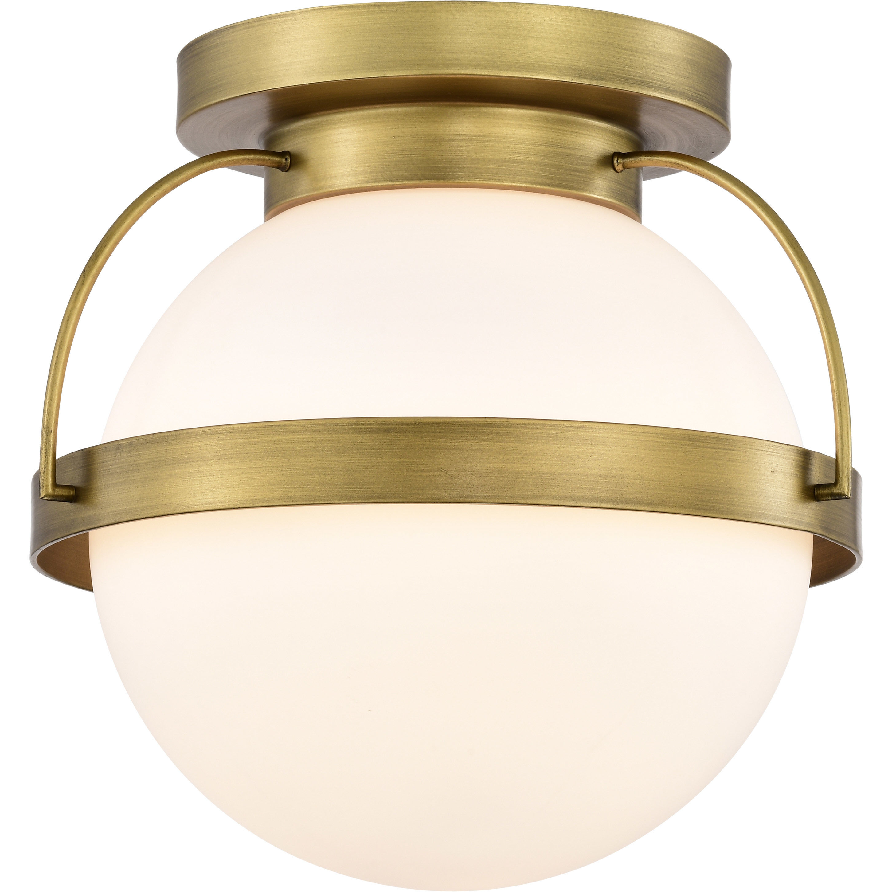 Lakeshore 1 Light 10 inch Natural Brass Flush Mount Ceiling Light