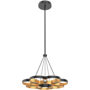 Maestro LED 25.75 inch Black and Gold Chandelier Ceiling Light in Black/Gold