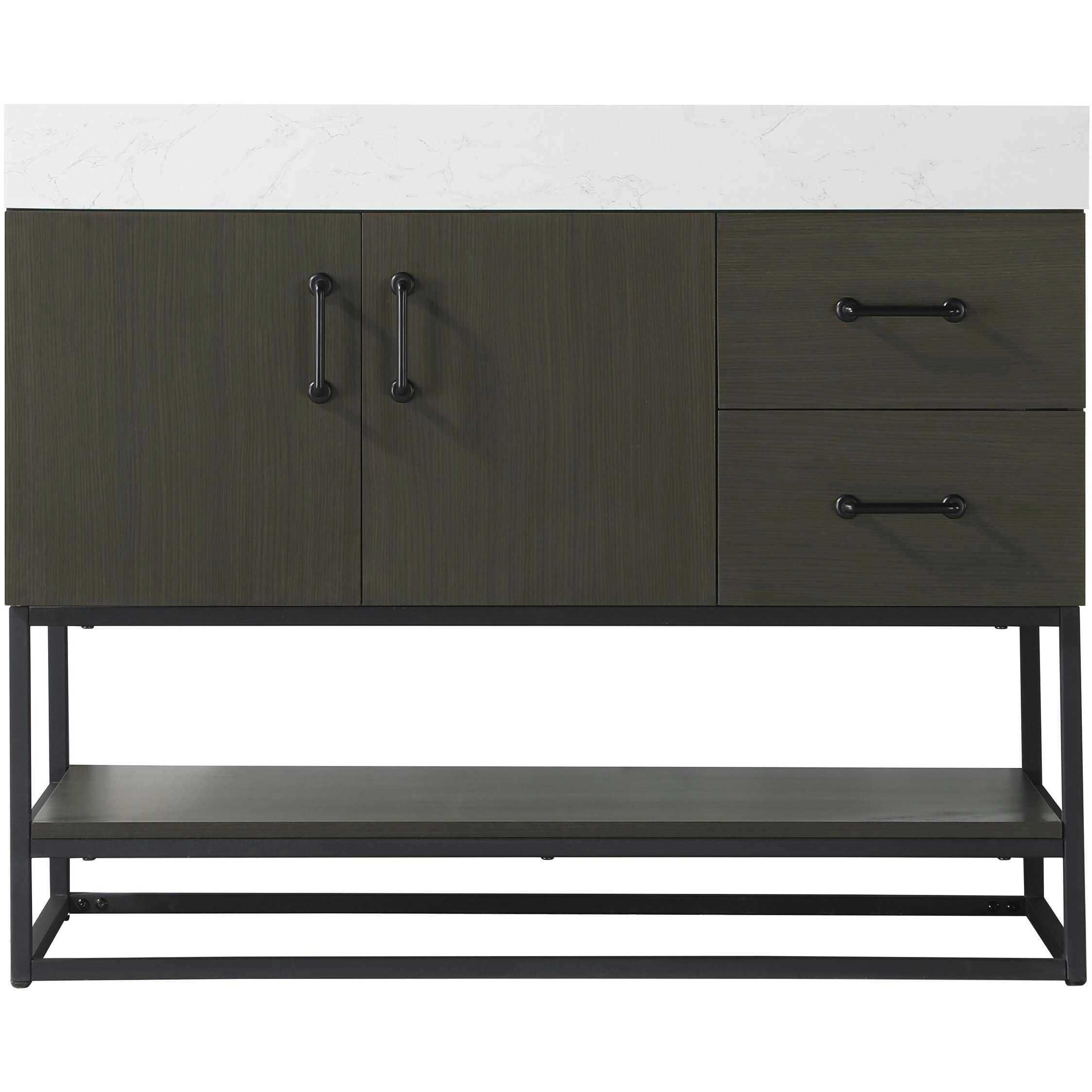 Caroline 42 X 34 inch Mocha Brown Bathroom Vanity Cabinet