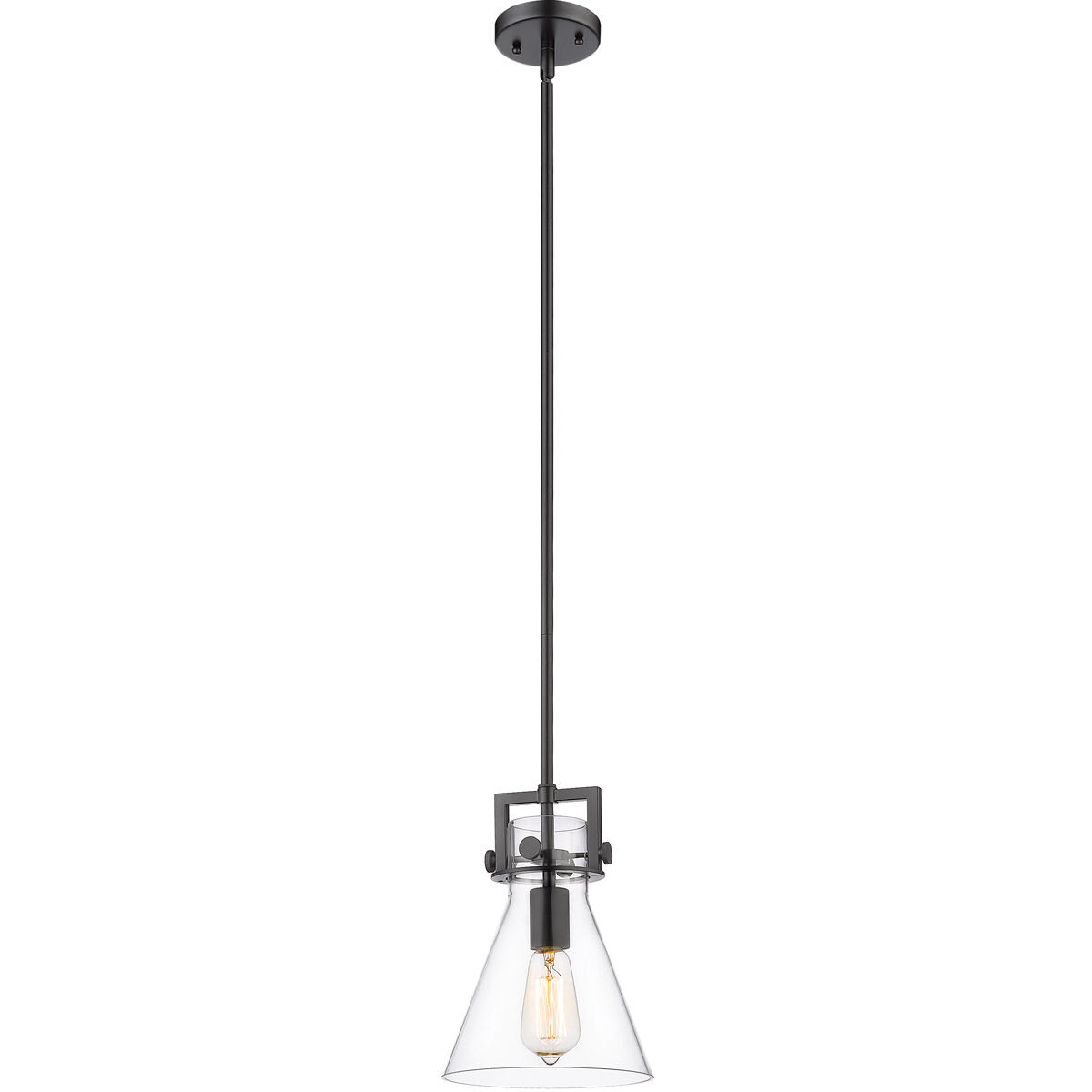 Newton Newton Cone LED 8 inch Matte Black Mini Pendant Ceiling Light