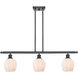 Ballston Norfolk 3 Light 36 inch Matte Black Island Light Ceiling Light in Matte White Glass