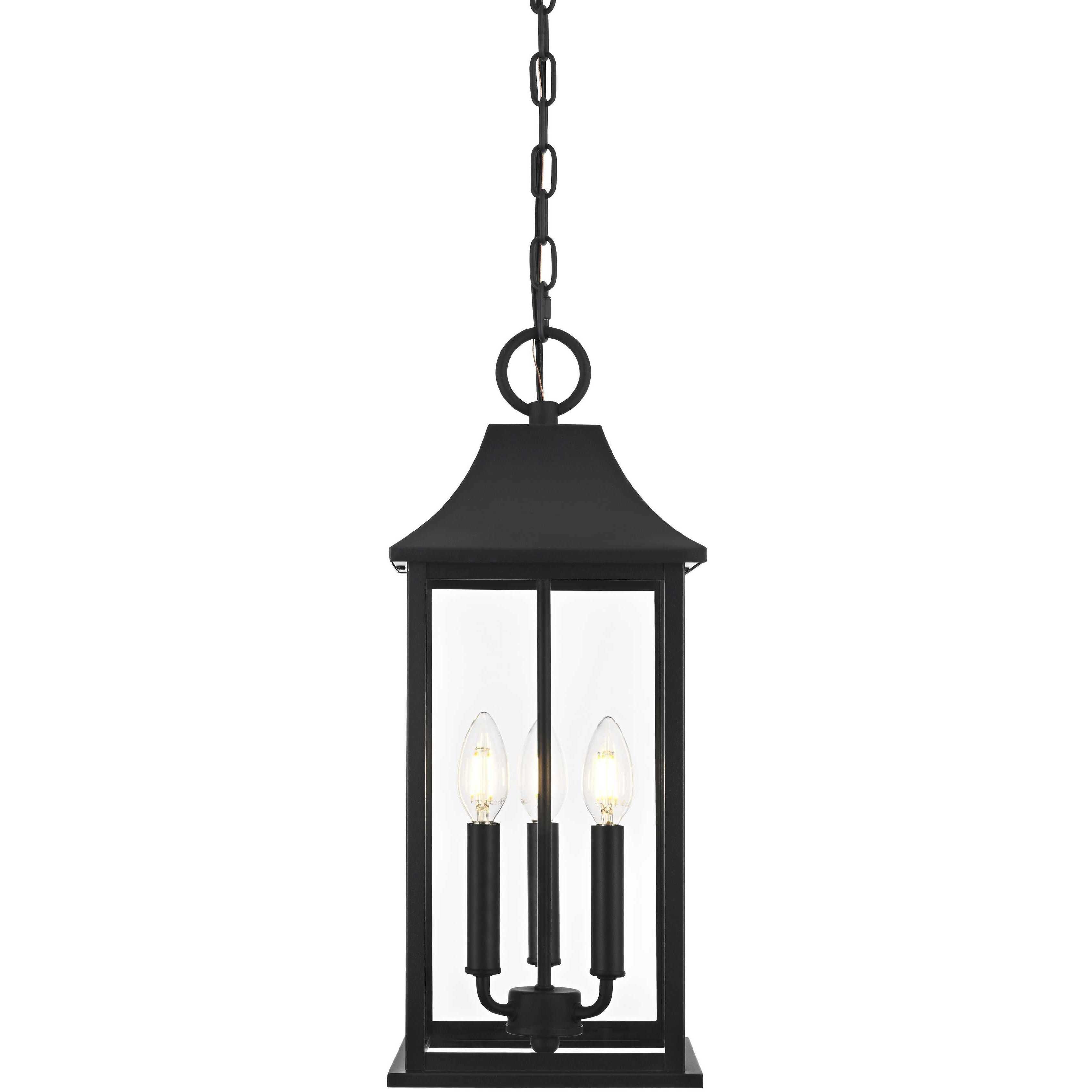 Shepard 3 Light 8 inch Black Outdoor Pendant