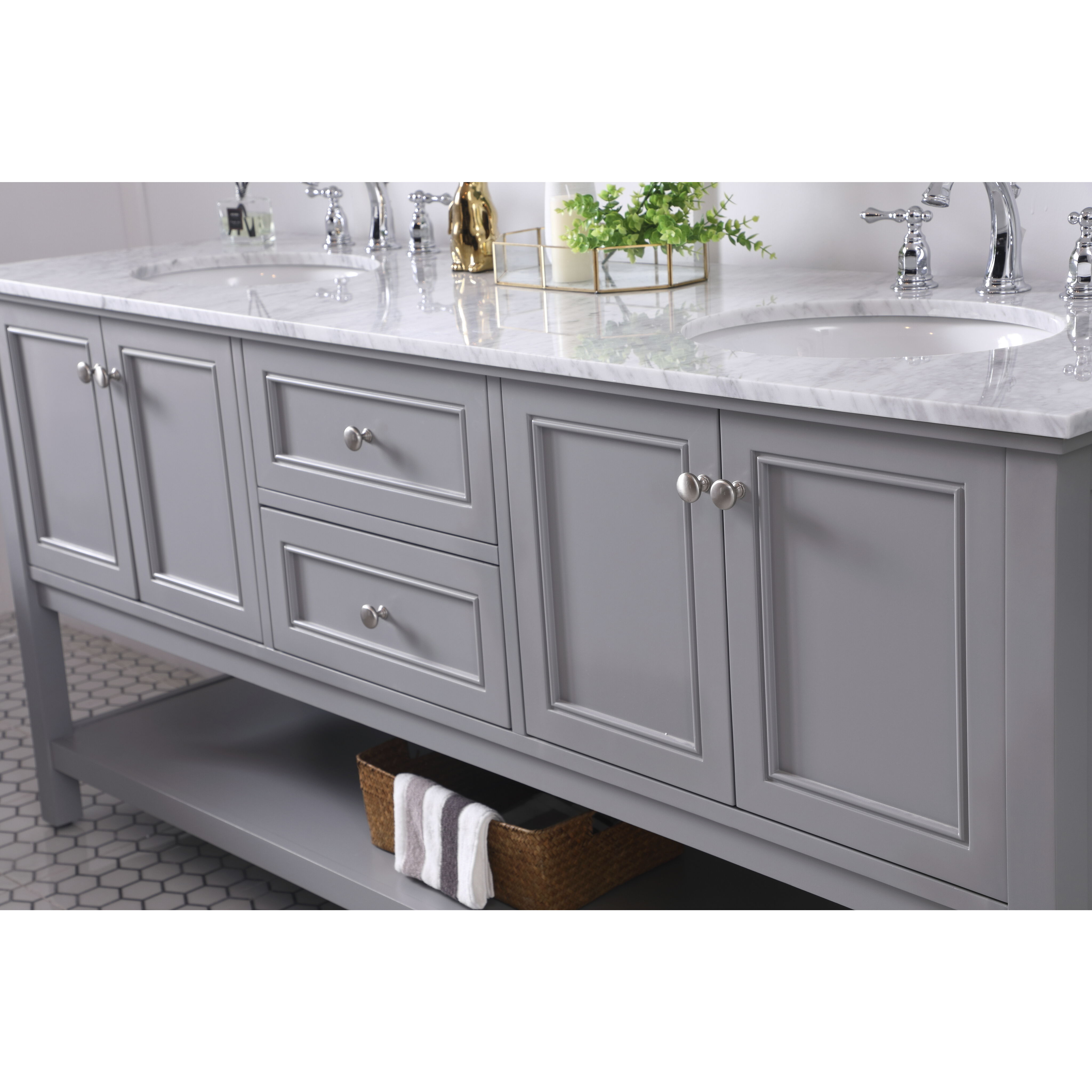 Metropolis 72 X 22 X 33.75 inch Grey Vanity Sink Set in Gray