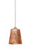 Nico 1 Light Satin Nickel Pendant Ceiling Light in Stone Copper Foil Glass, Halogen