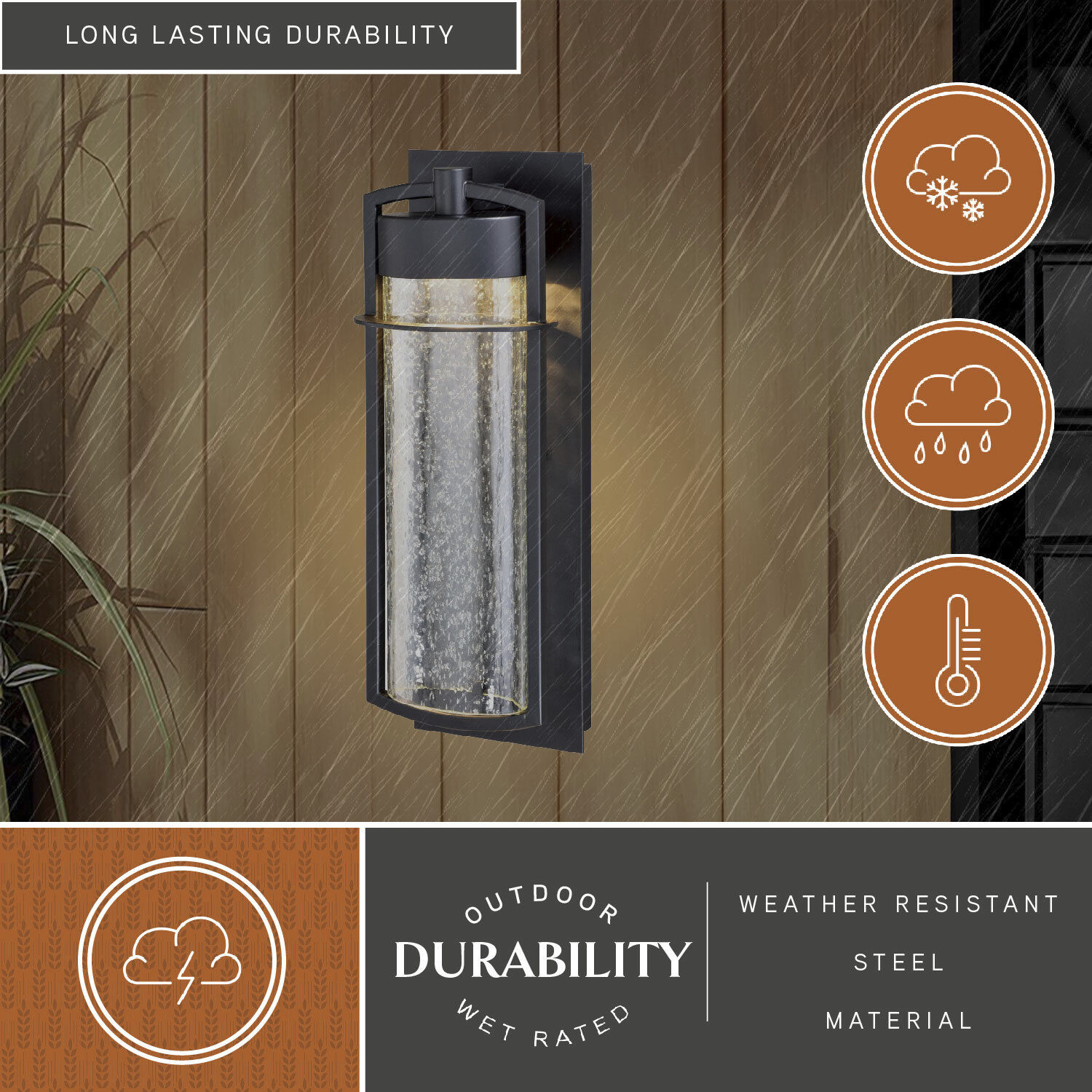 Logan LED 15.5 inch Carbon Bronze Outdoor Wall