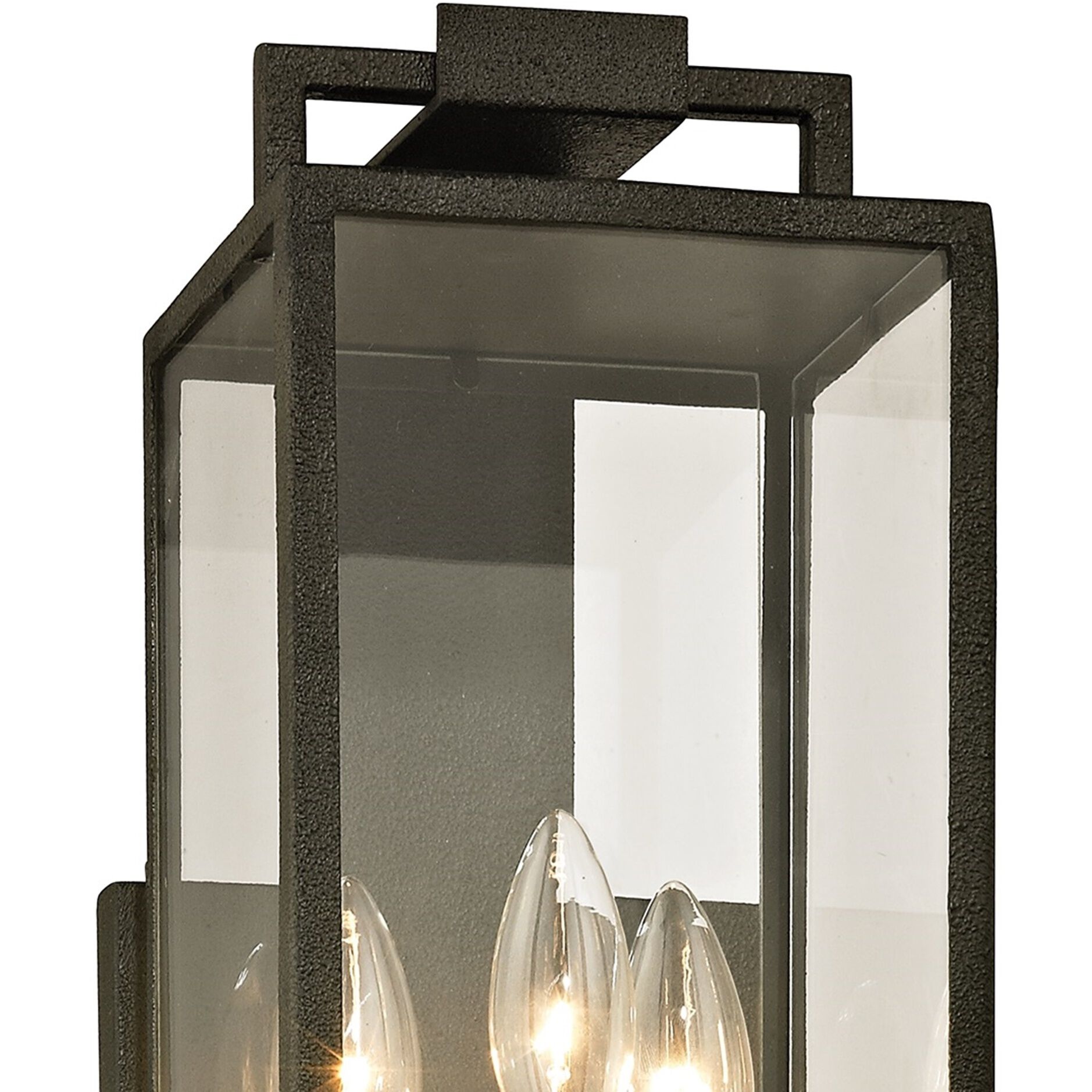 John 3 Light 22 inch Forged Iron Outdoor Wall Sconce