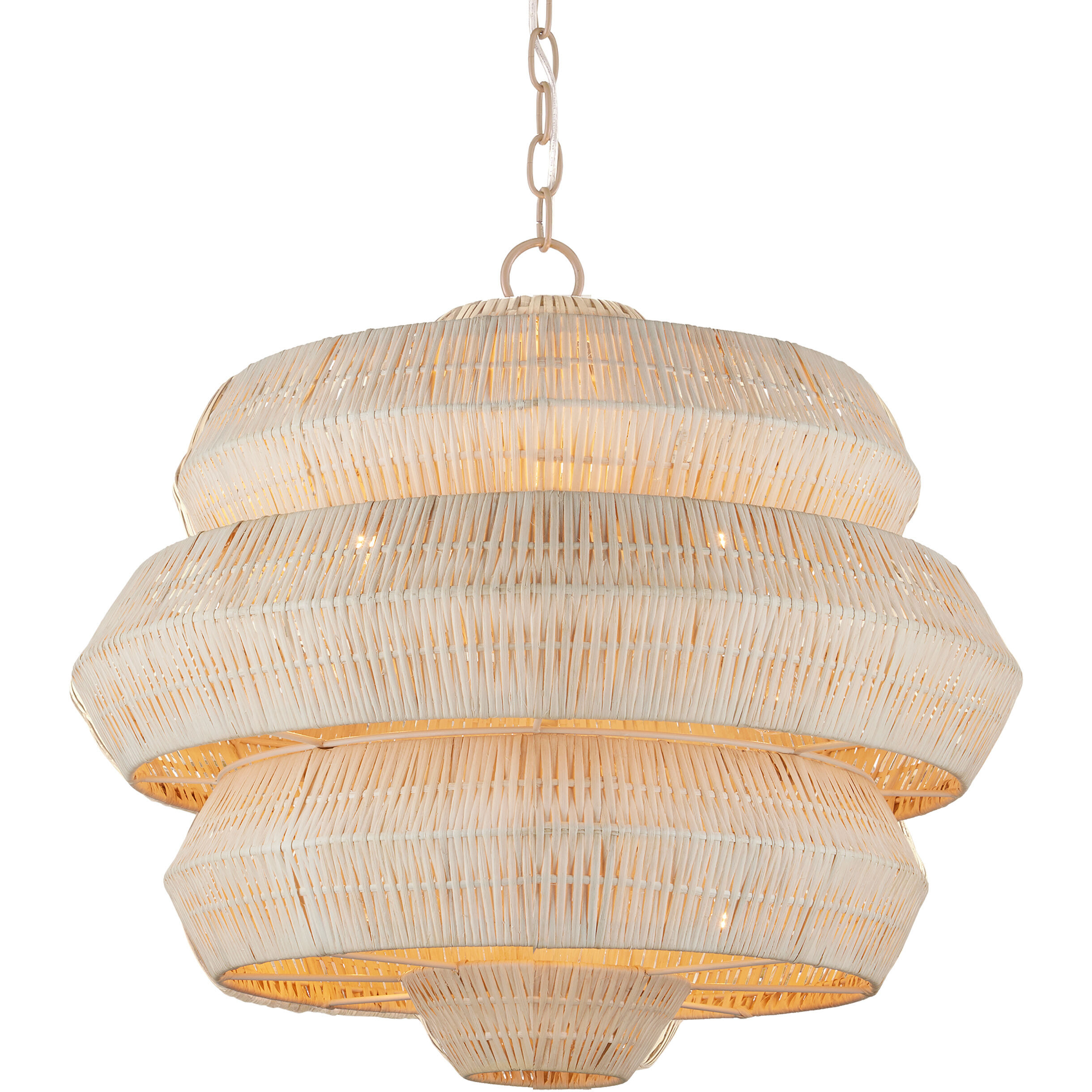 Antibes 3 Light 22.5 inch Bleached Natural/Snow White Chandelier Ceiling Light, Small