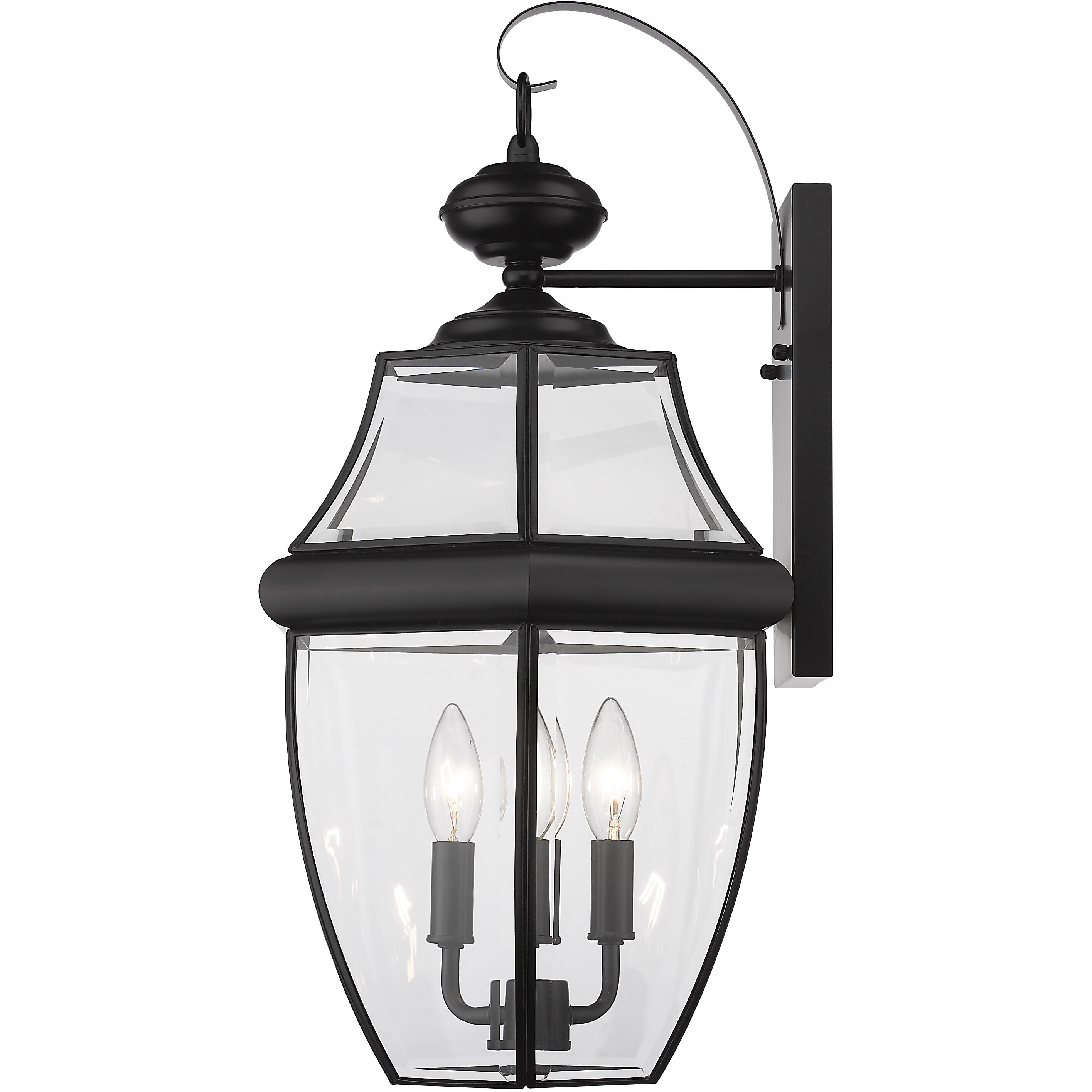 Westover 3 Light 22.25 inch Black Outdoor Wall Light
