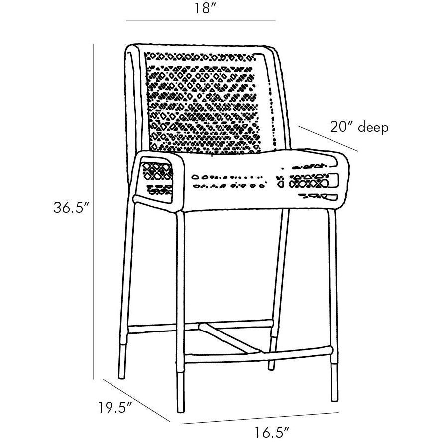 Cameron 36.5 inch Chestnut Wash Counter Stool