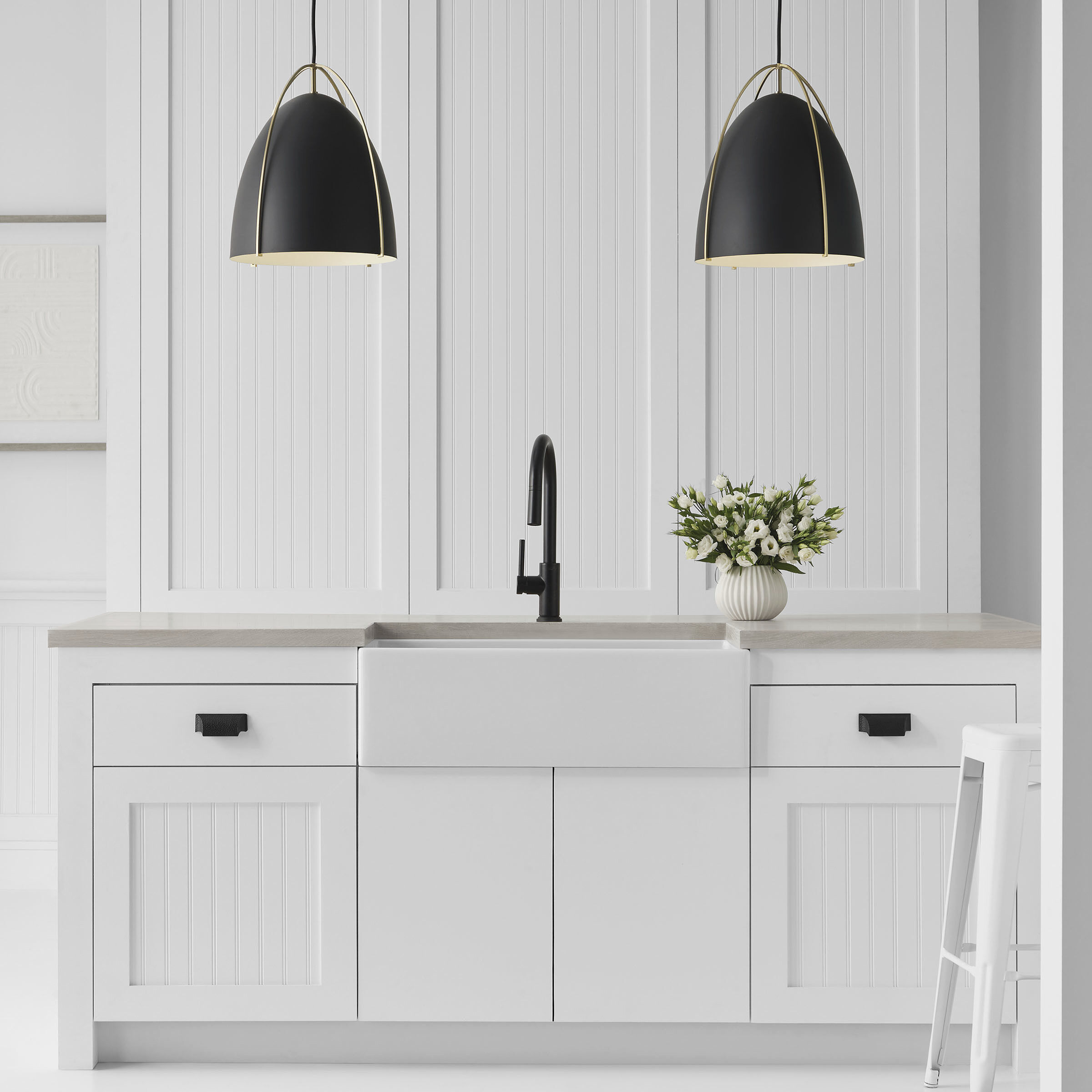 Sean Lavin Norman Pendant Ceiling Light in Satin Brass