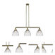 Franklin Restoration Seneca Falls 3 Light 39 inch Antique Brass Island Light Ceiling Light in Incandescent, Clear Halophane Glass, Franklin Restoration