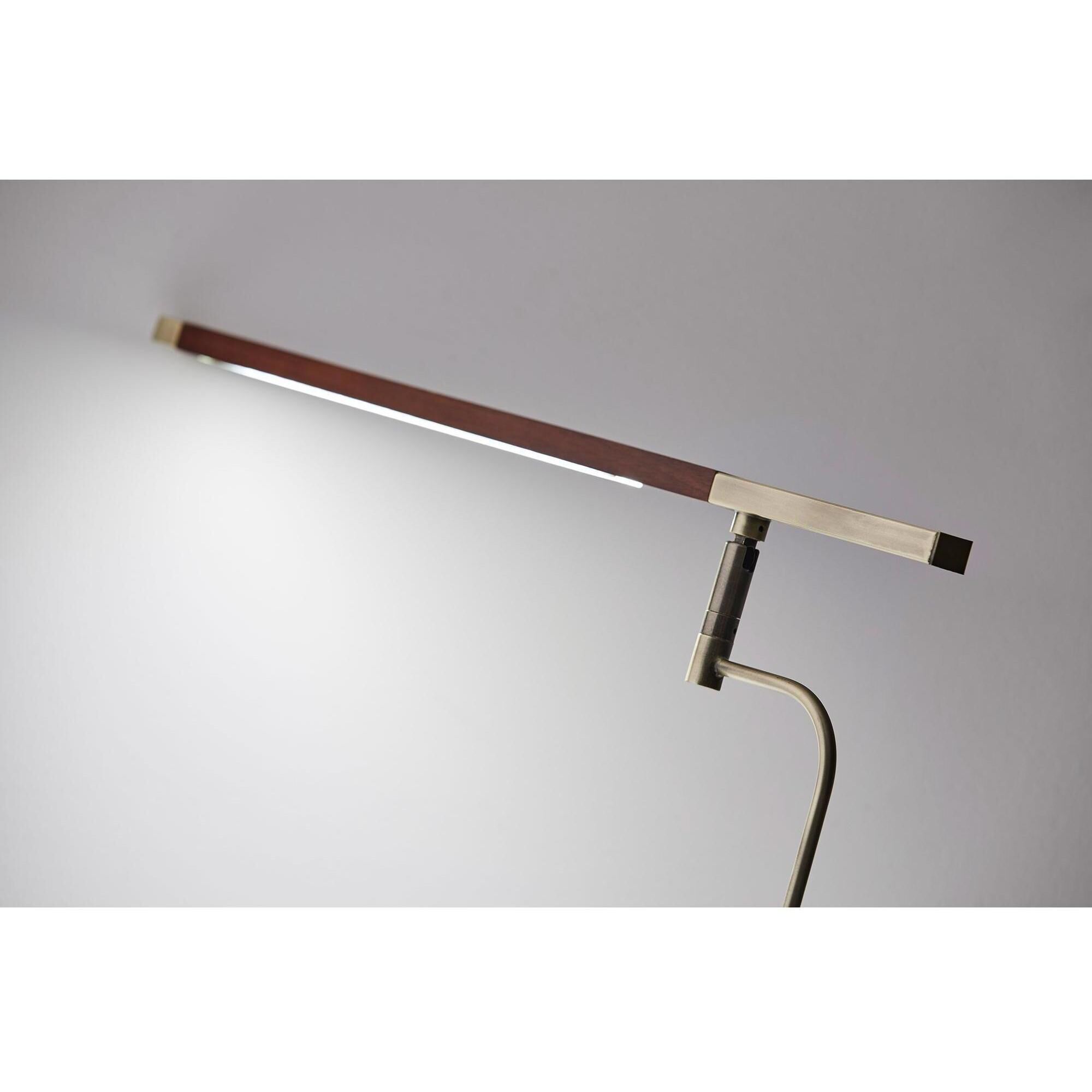 Barrett 51 inch 7.00 watt Walnut with Antique Brass Accents Floor Lamp Portable Light