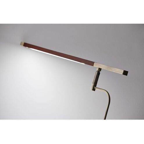 Barrett 51 inch 7.00 watt Walnut with Antique Brass Accents Floor Lamp Portable Light