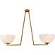 Jeanne 2 Light 13 inch Brass Flush Mount Ceiling Light