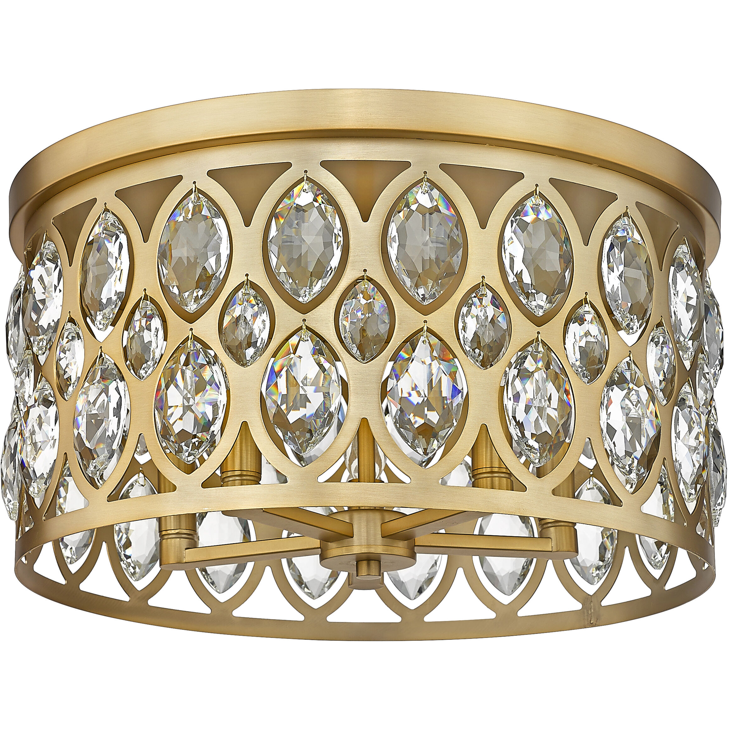 Dealey 5 Light 18 inch Heirloom Brass Flush Mount Ceiling Light