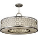 Allegretto 5 Light 48 inch Silver Pendant Ceiling Light in White Textured Linen