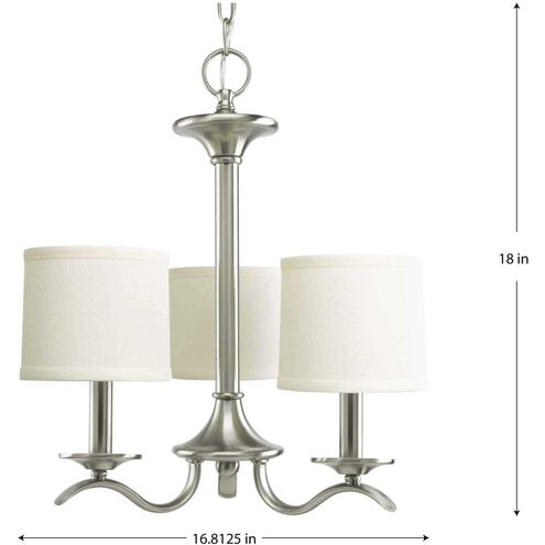 Inspire 3 Light 17 inch Brushed Nickel Chandelier Ceiling Light