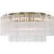 Addis 7 Light 22.25 inch Aged Brass Flush Ceiling Light in Tronchi Glass Clear