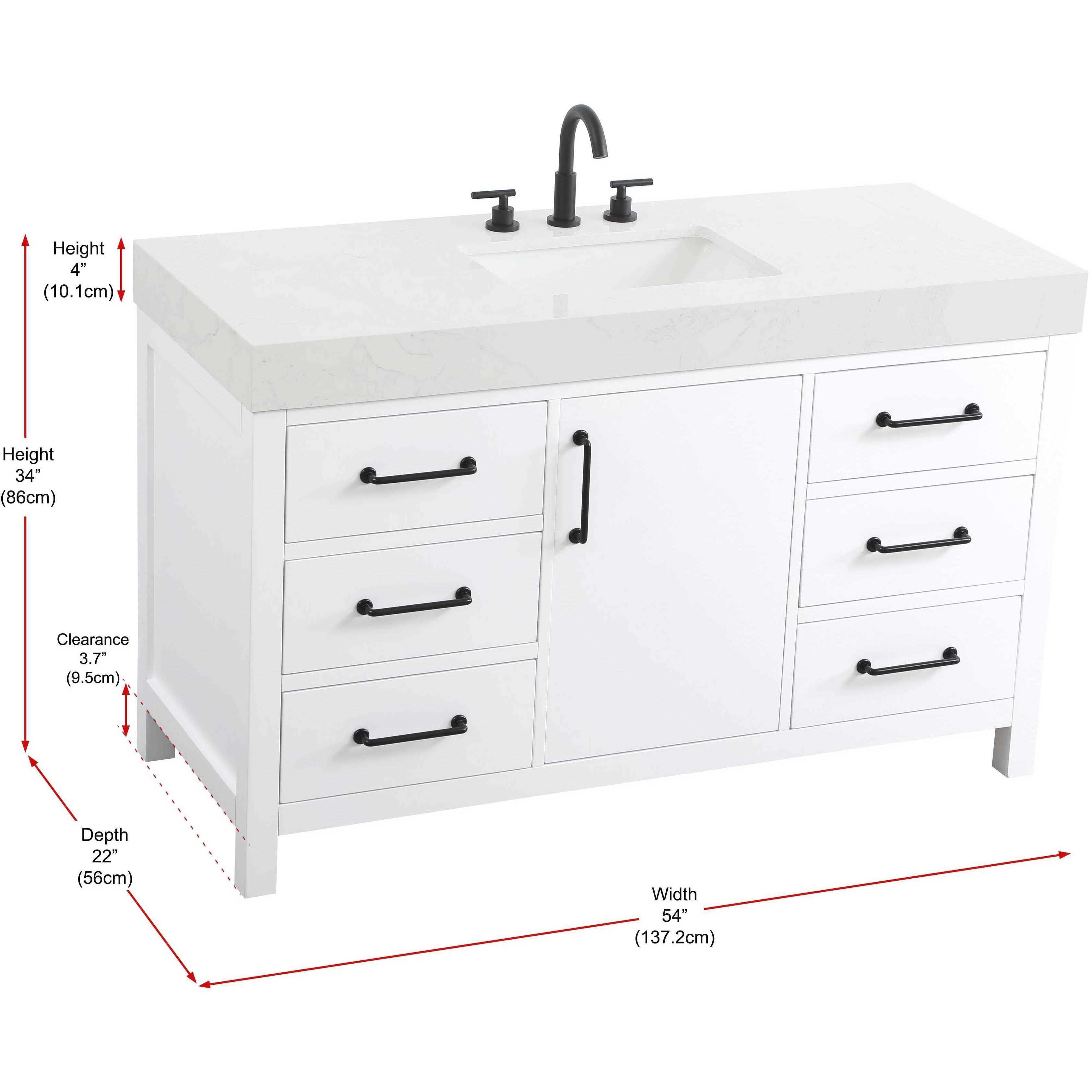 Nathan 54 X 34 inch White Bathroom Vanity Cabinet