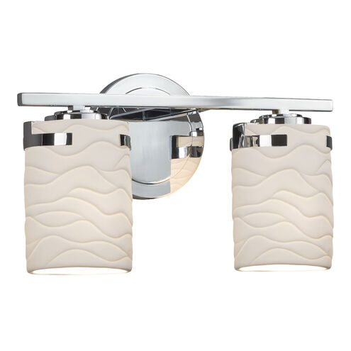 Limoges 2 Light 13.75 inch Polished Chrome Vanity Light Wall Light in Waves, Incandescent