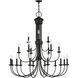 Estate 21 Light 42 inch Black Extra Large Chandelier Ceiling Light, Extra Large