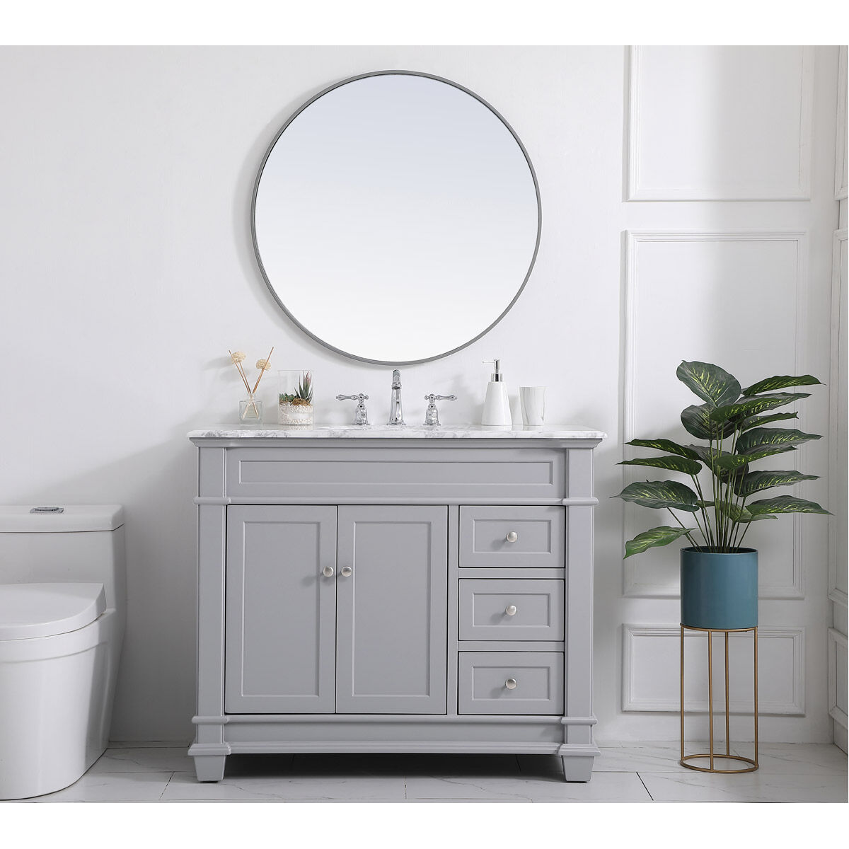 Wesley 42 X 22 X 35 inch Grey Vanity Sink Set