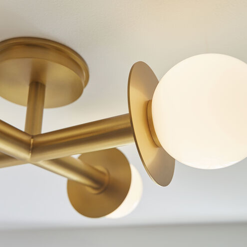 Kelly by Kelly Wearstler Nodes 4 Light 18 inch Burnished Brass Semi-Flush Mount Ceiling Light