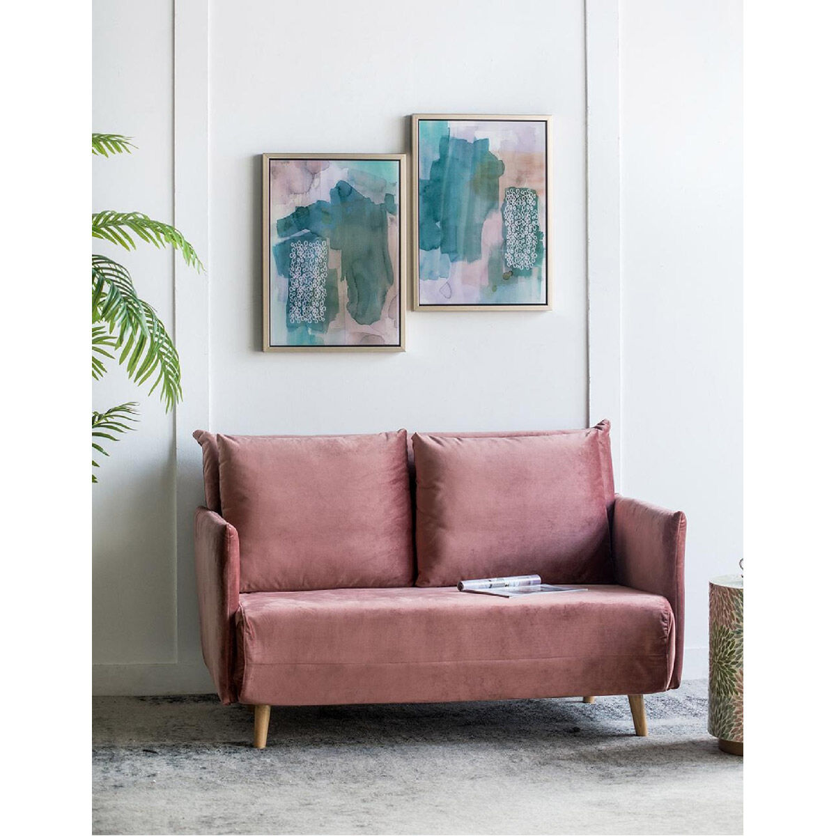 Teals Abstract 23.9 X 17.4 inch Printed Acrylic Wall Art