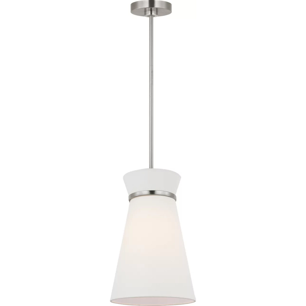 Fynn 1 Light 9.75 inch Brushed Nickel Pendant Ceiling Light in Standard