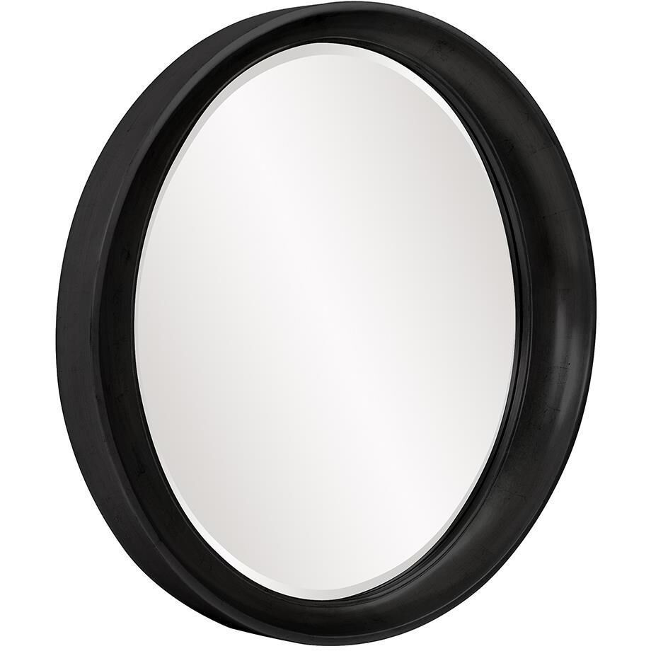 Ellipse 39 X 35 inch Glossy Black Wall Mirror