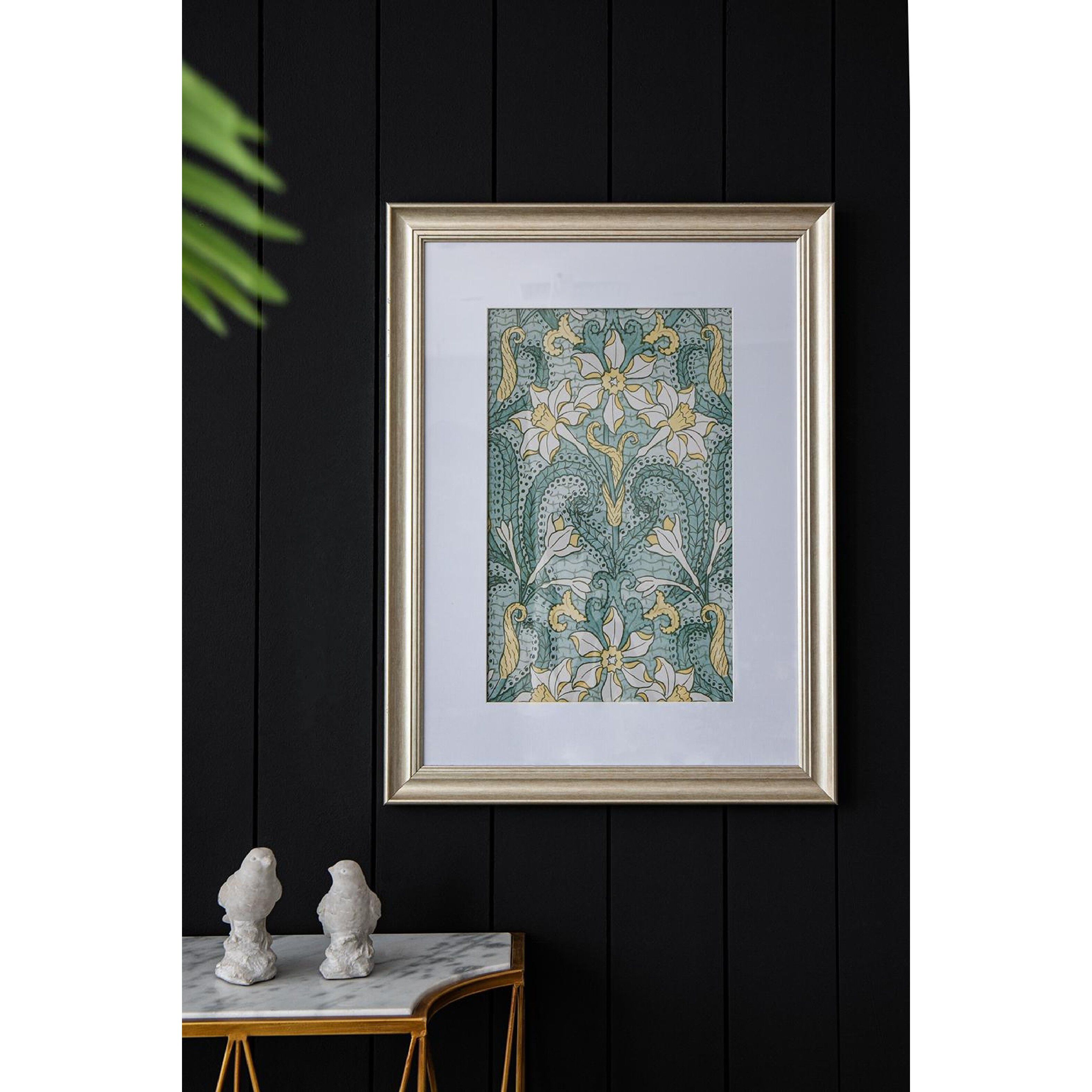 Smithsonian Gold and Yellow and Turquoise Wall Art, Floral