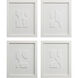 Ispra Matte White Wall Decor, Set of 4