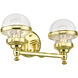 Oldwick 2 Light 15 inch Polished Brass Bath Vanity Wall Light