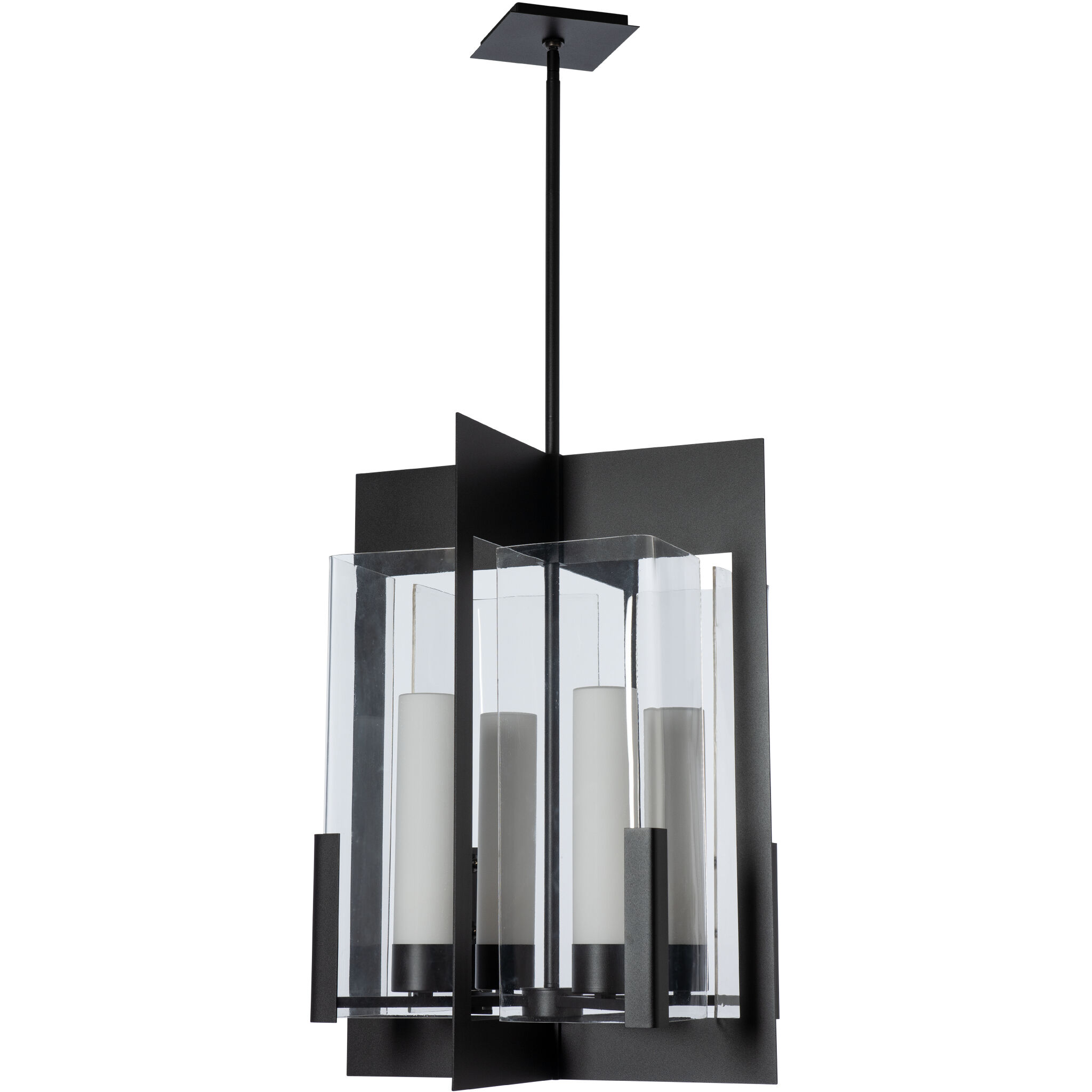 Summit 4 Light 22.6 inch Black Hanging Lantern Ceiling Light in Clear