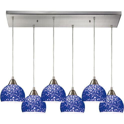 Saint George 6 Light 30 inch Satin Nickel Multi Pendant Ceiling Light, Configurable