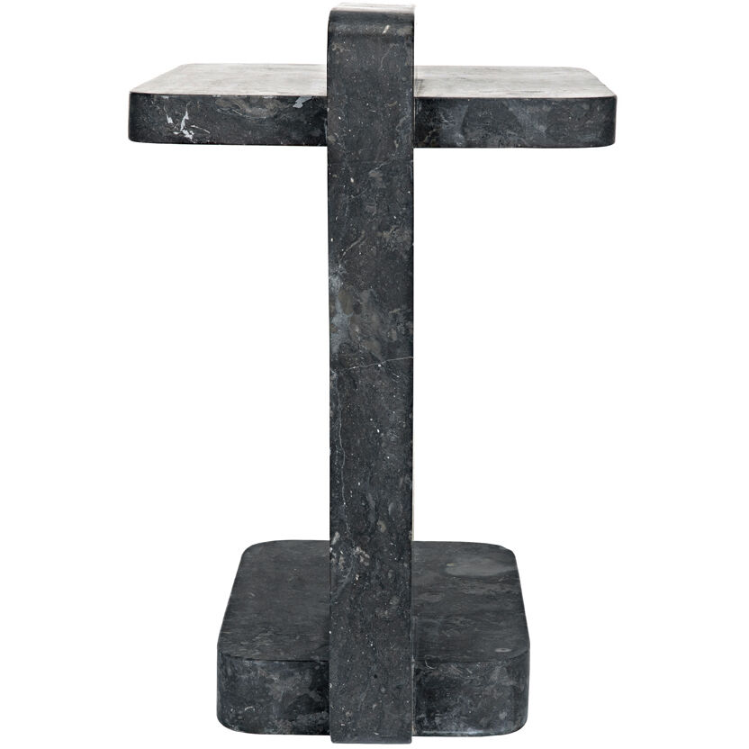 North 22.5 X 20 inch Black Marble Side Table