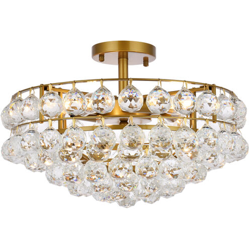 Savannah 5 Light 18 inch Brass Flush Mount Ceiling Light