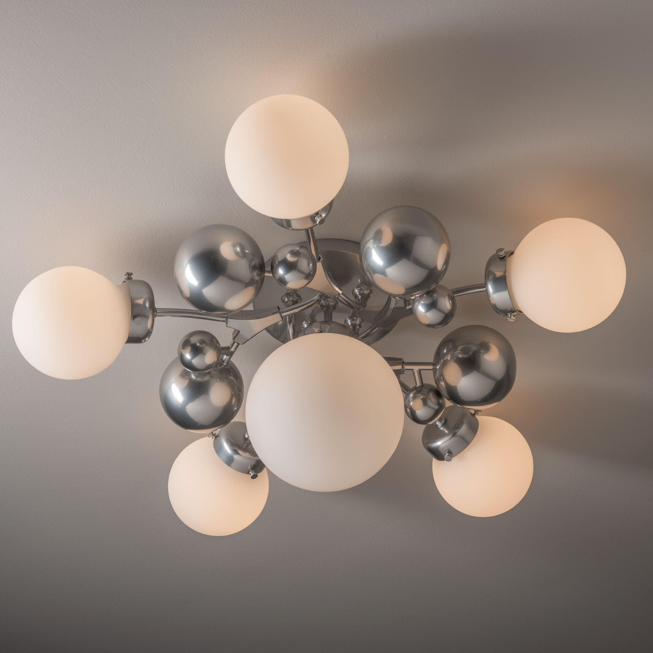 Sprig 6 Light 27.9 inch Sterling Semi-Flush Ceiling Light in Opal