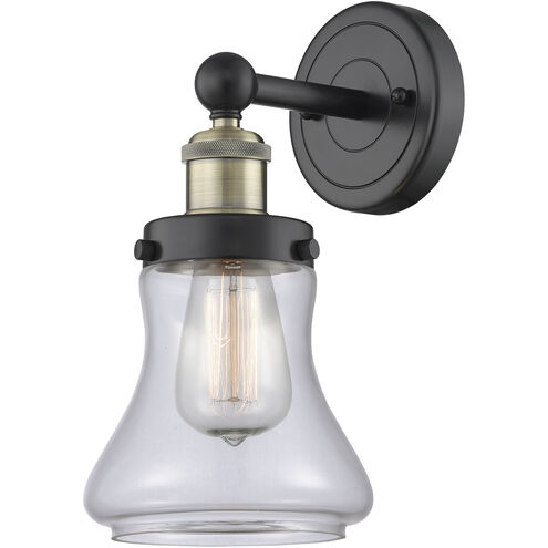 Bellmont Sconce Wall Light in Black Antique Brass, Clear