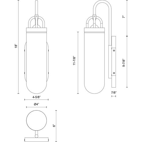 Alora Mood Lancaster 1 Light 4.63 inch Aged Gold Bath Vanity Light Wall Light