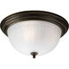 Melon 3 Light 15.25 inch Antique Bronze Flush Mount Ceiling Light