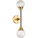 Canada 2 Light 4 inch Black/Gold Wall Sconce Wall Light