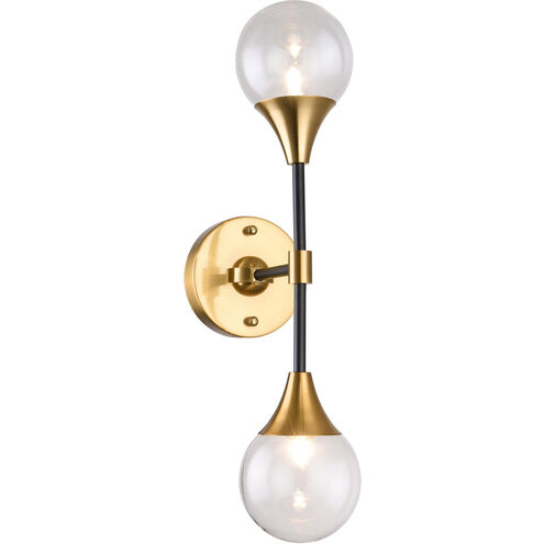 Canada 2 Light 4 inch Black/Gold Wall Sconce Wall Light