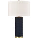 Sherman 27.5 inch 150 watt Navy with Antique Brass Table Lamp Portable Light