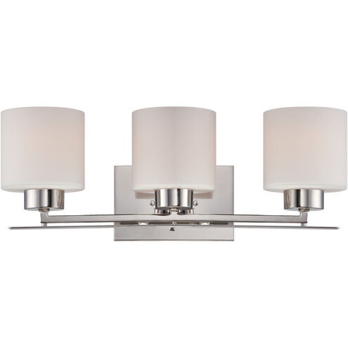 Parallel 3 Light 21 inch Polished Nickel Vanity Light Wall Light